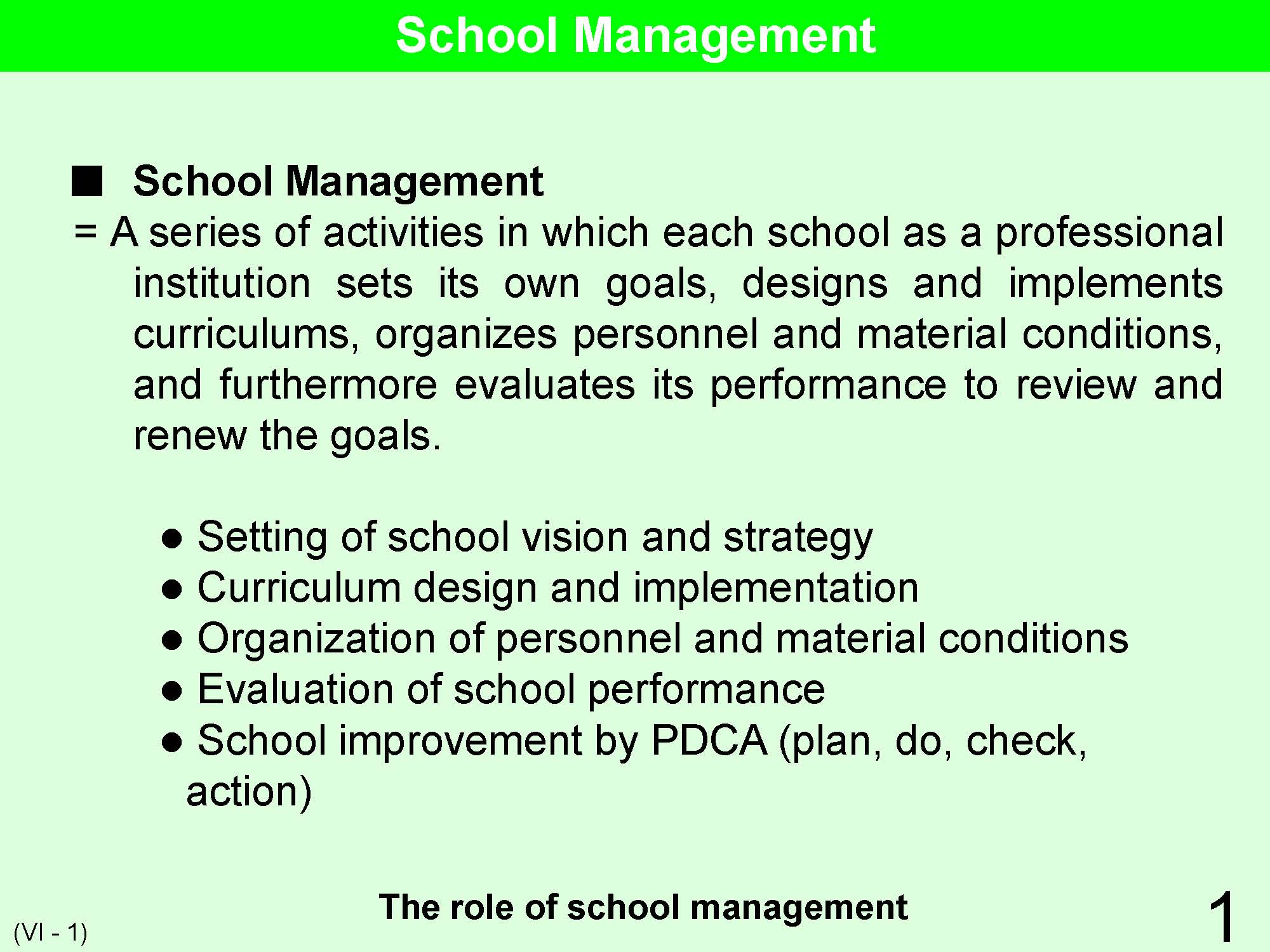 VI School Management