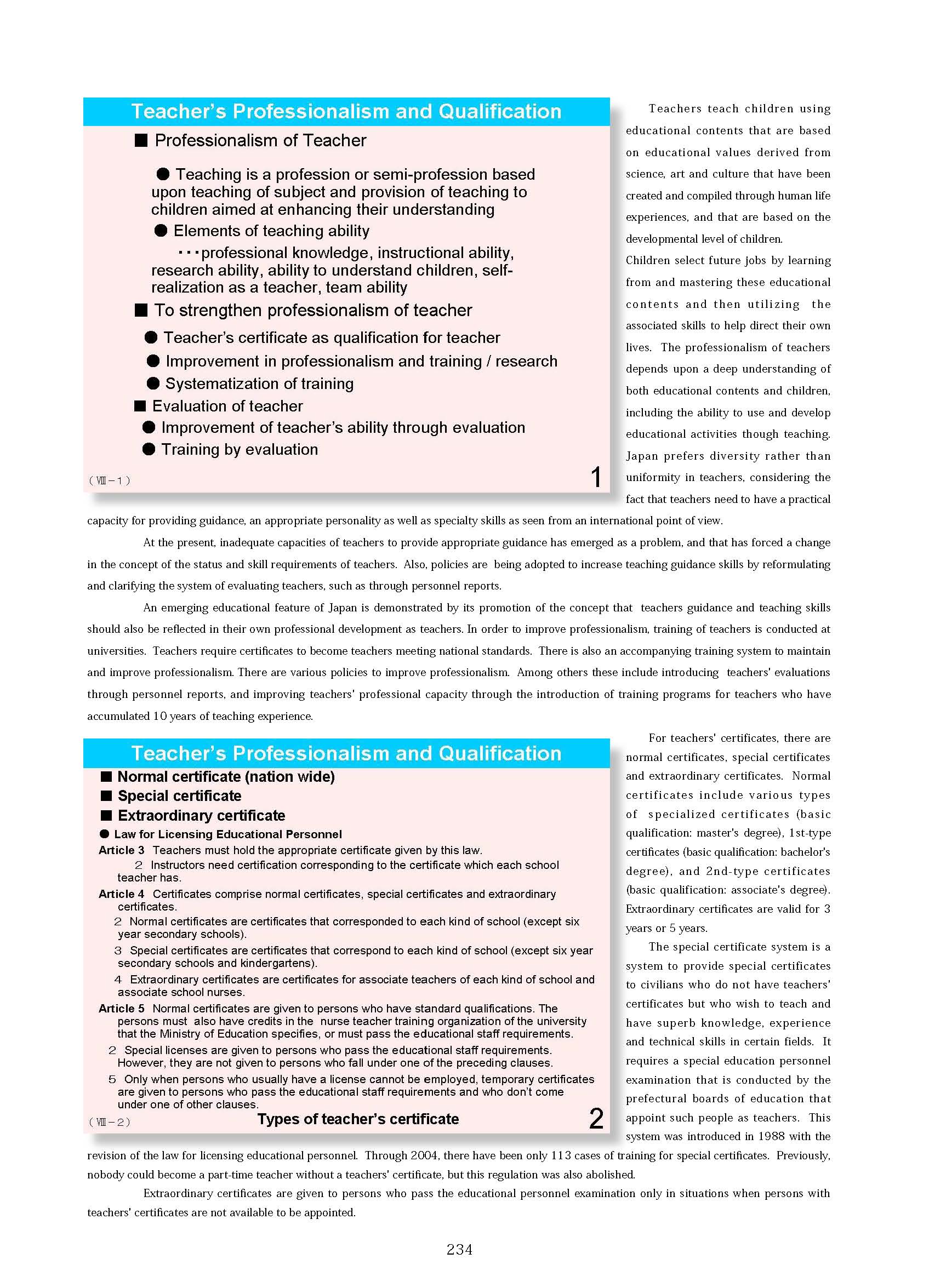  8. Teacher's Qualifications / Training