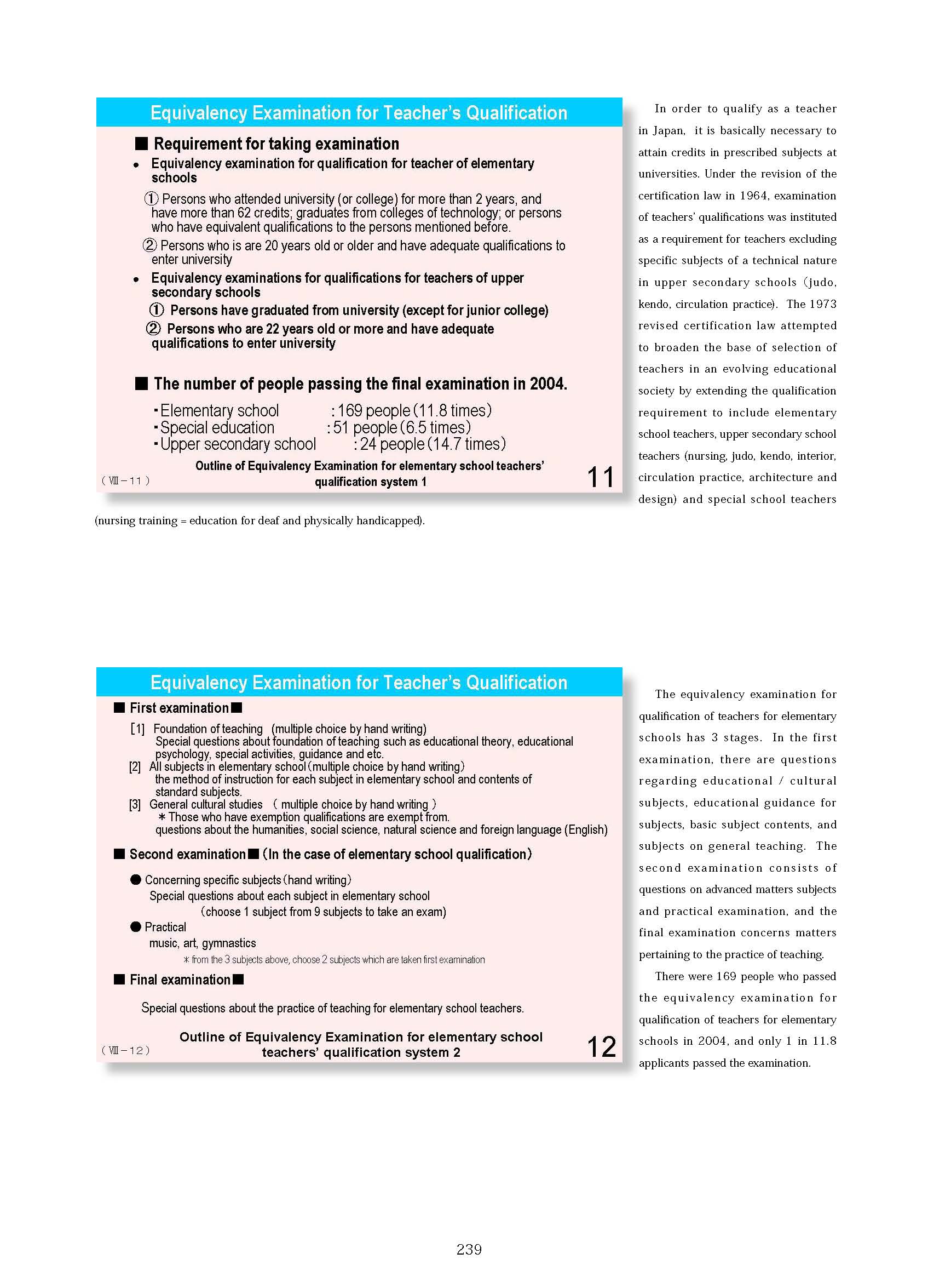  8. Teacher's Qualifications / Training