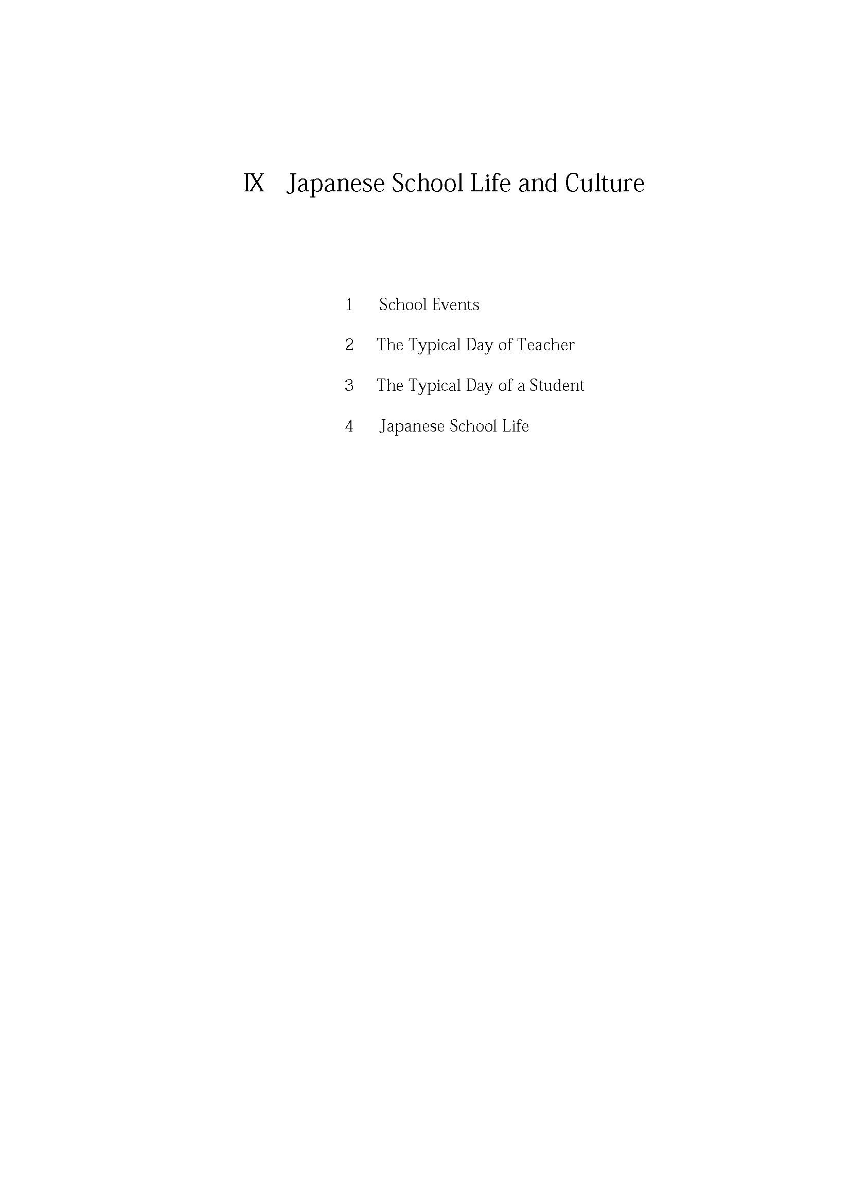  9. Japanese School Life and Cluture