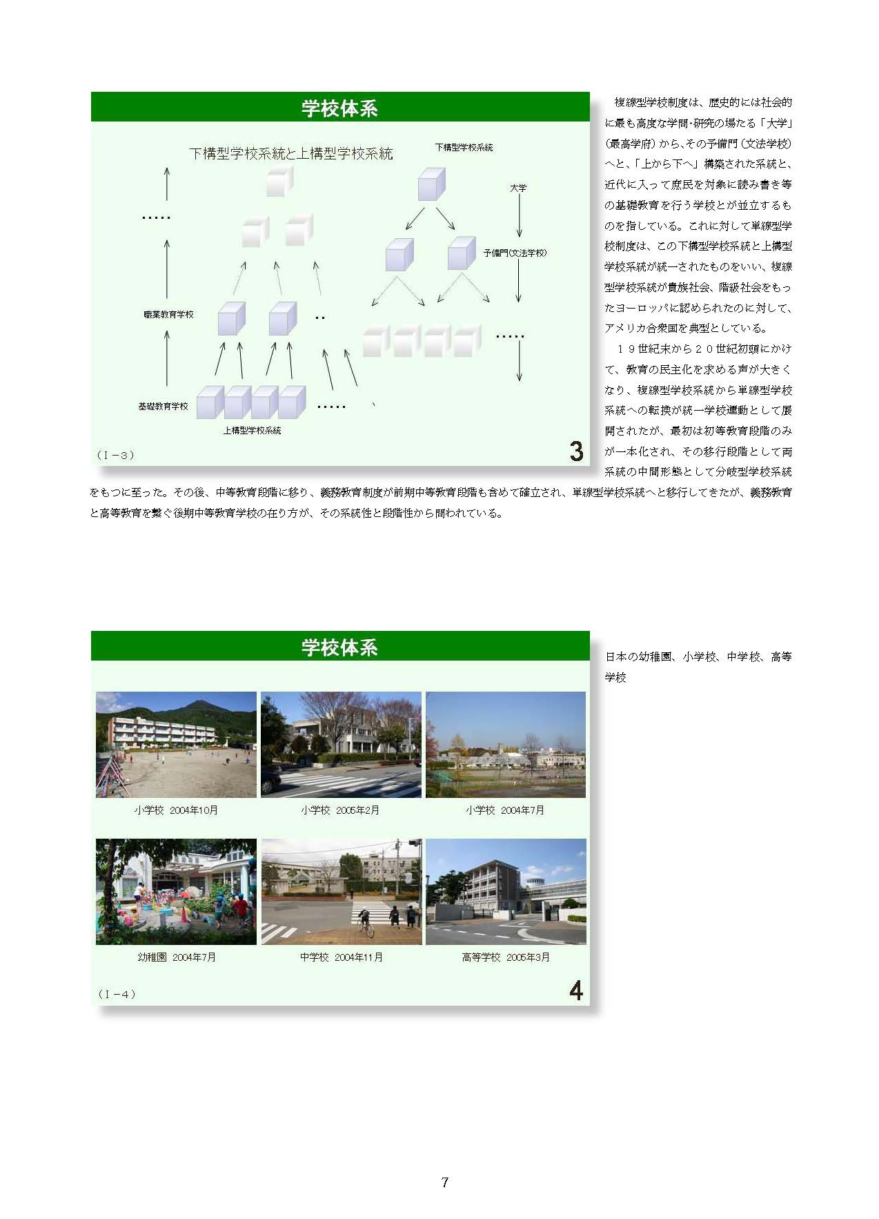 Ⅰ　日本の学校制度の概要