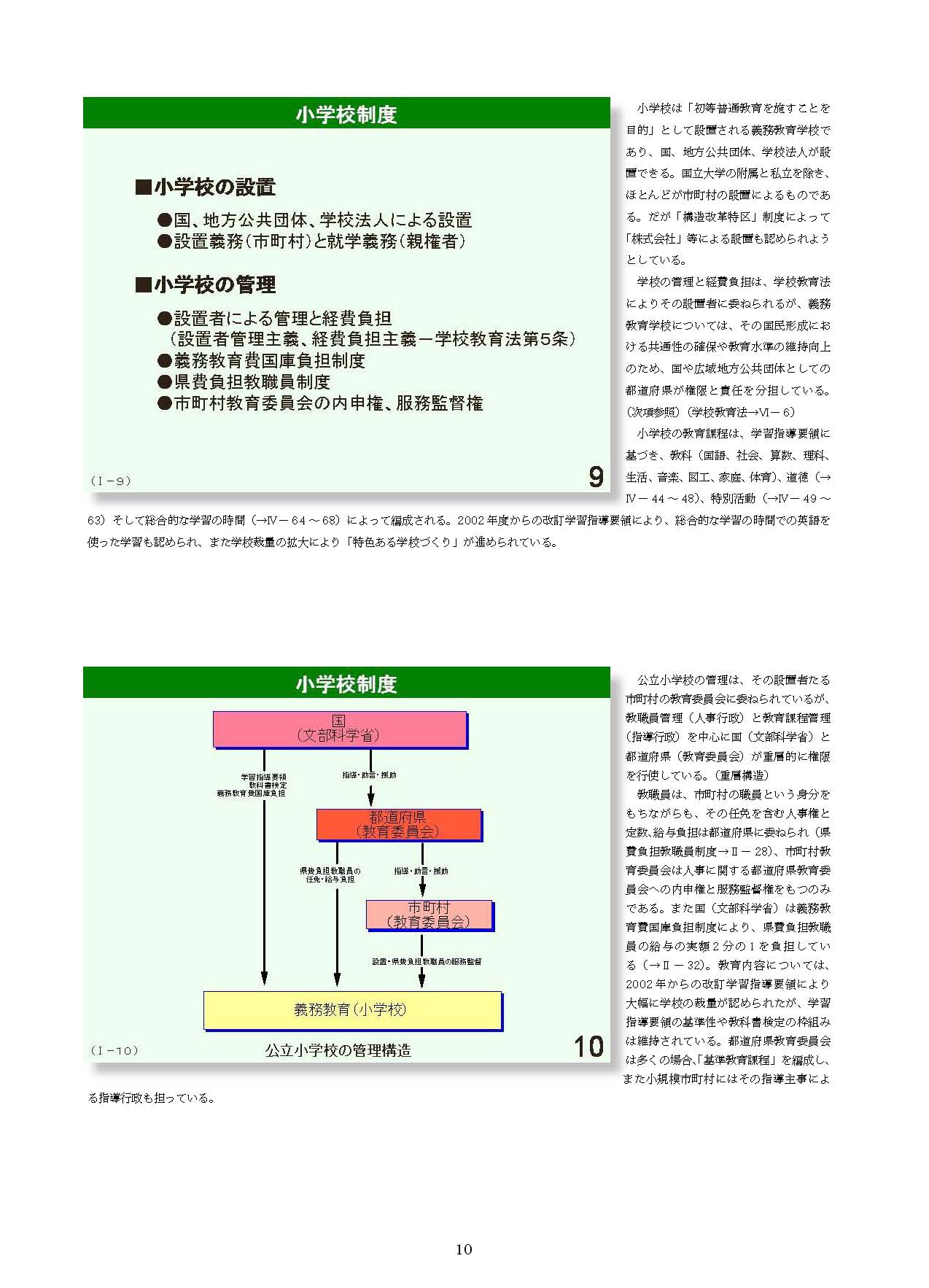 Ⅰ　日本の学校制度の概要