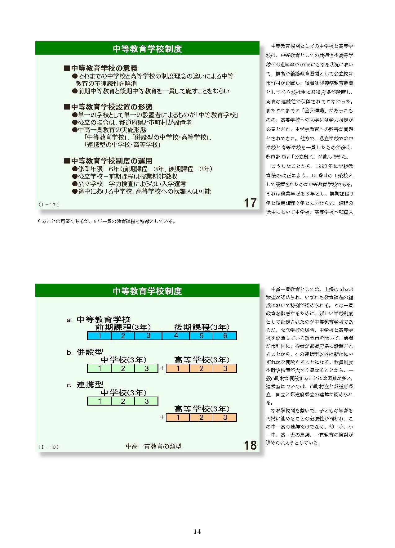 Ⅰ　日本の学校制度の概要