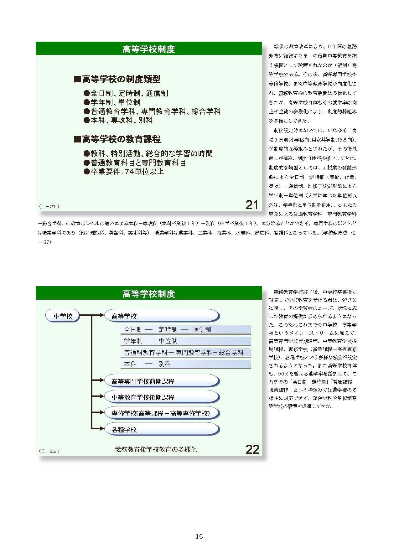 Ⅰ　日本の学校制度の概要