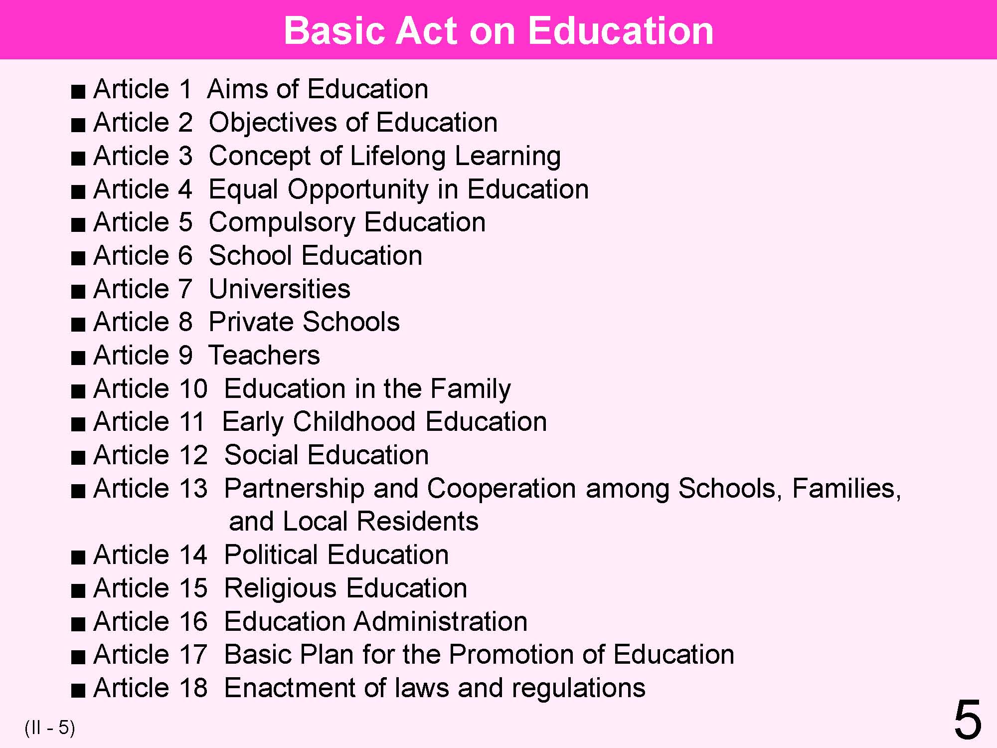 II Japanese Educational Administration and Finance