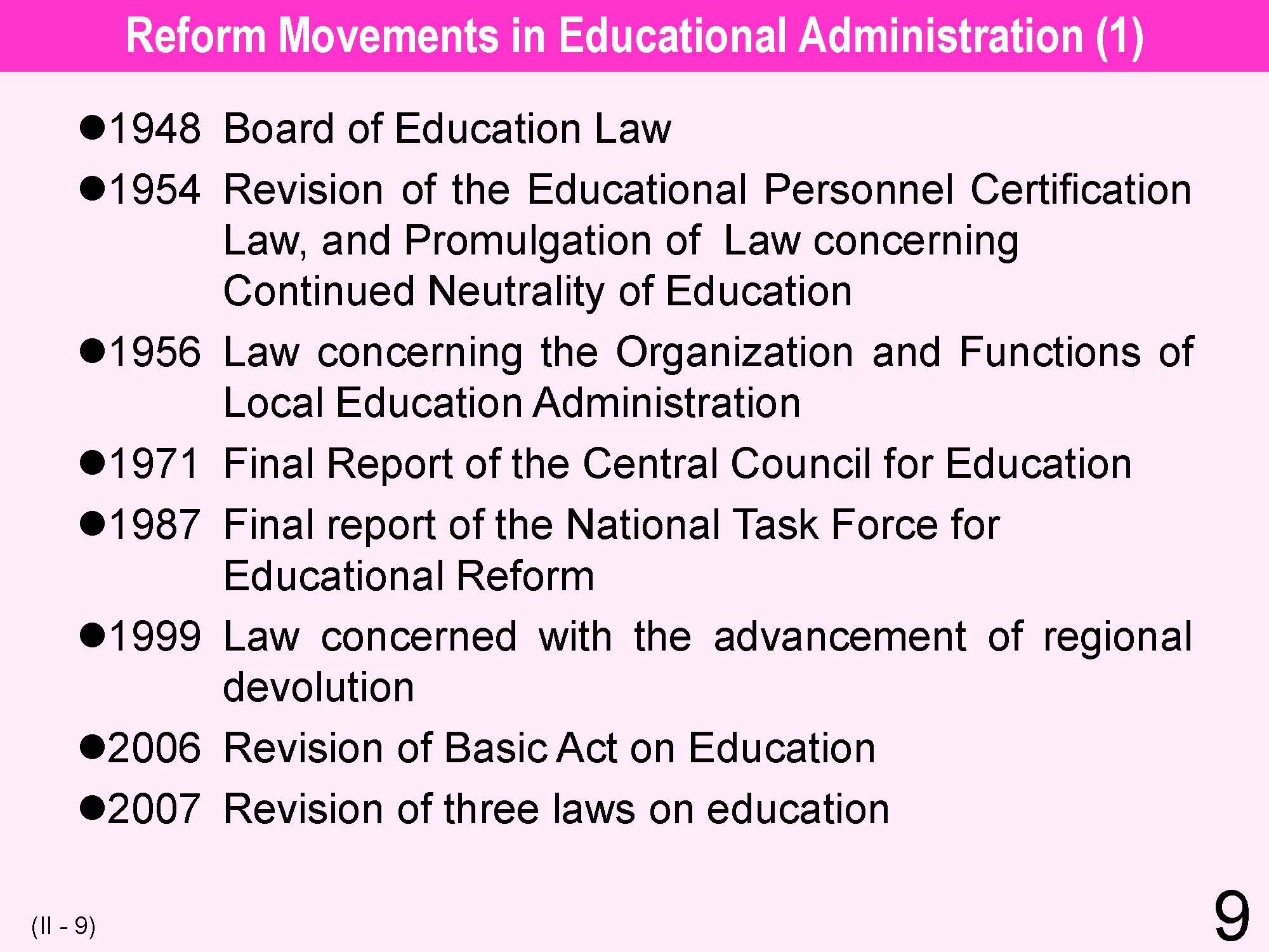 II Japanese Educational Administration and Finance