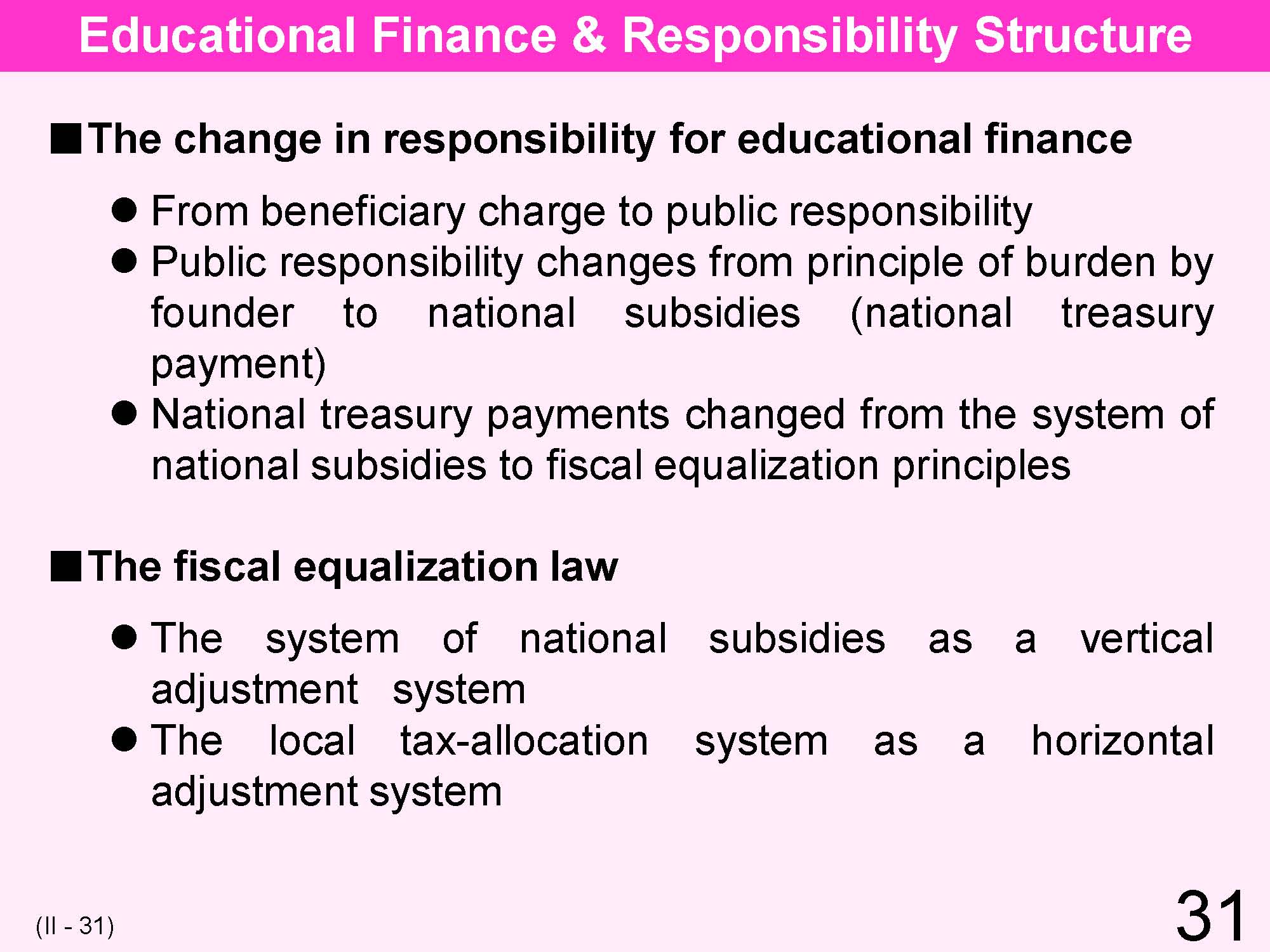 II Japanese Educational Administration and Finance