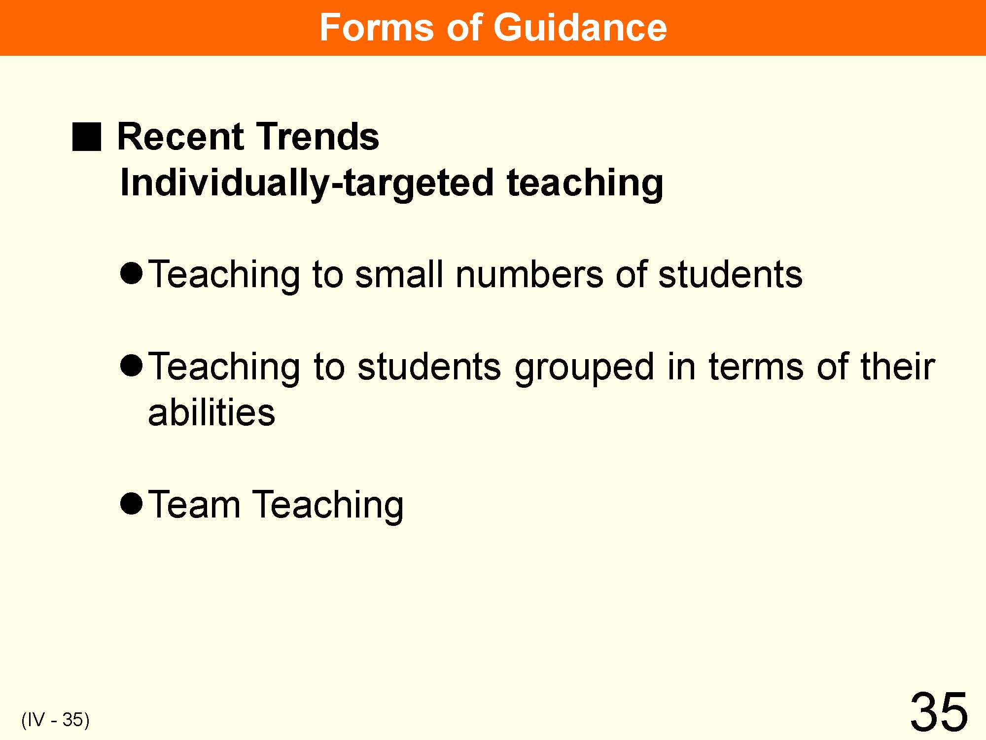 IV Organization & Implementation Curriculum