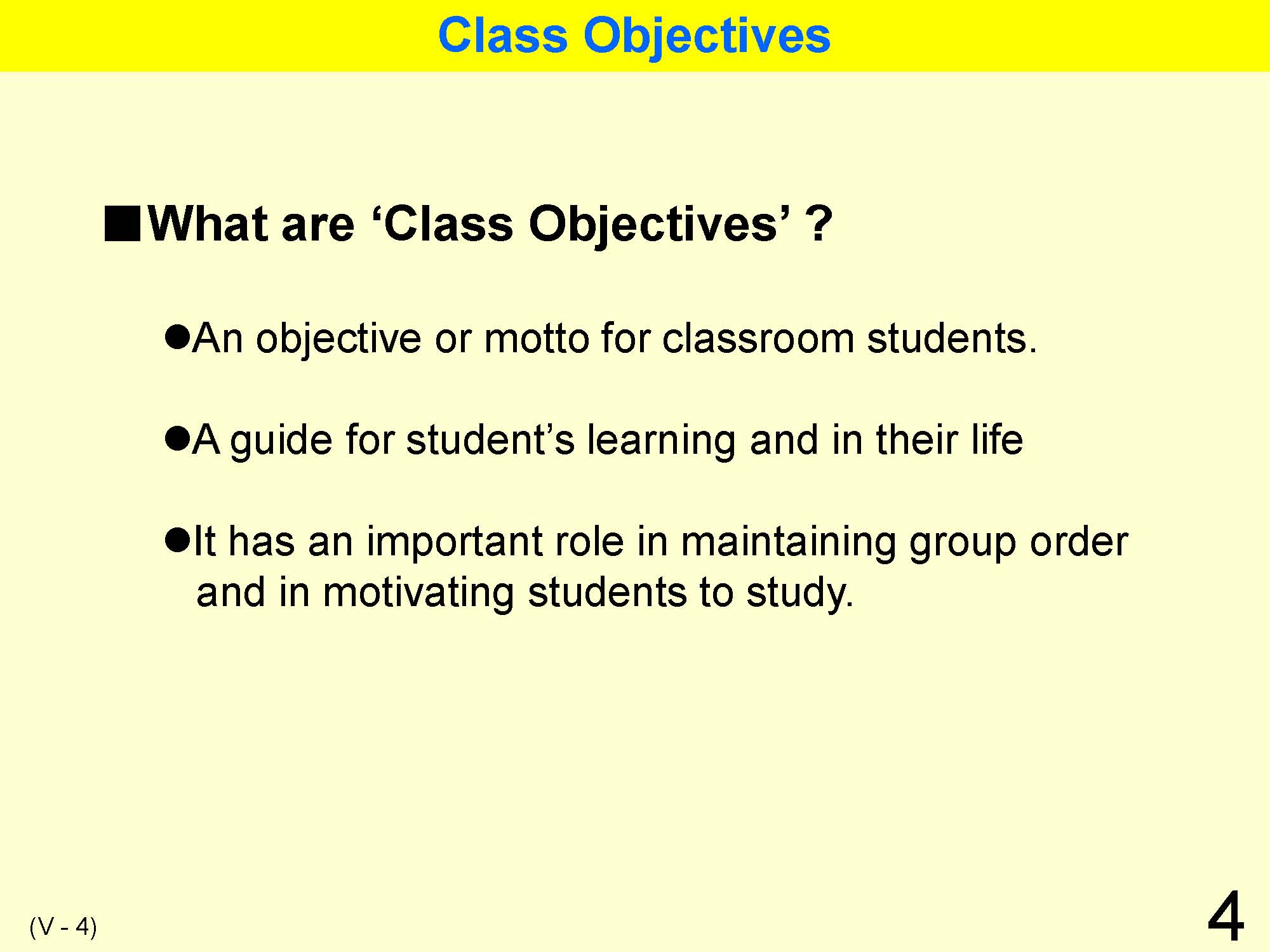 V Classroom Management & Guidance