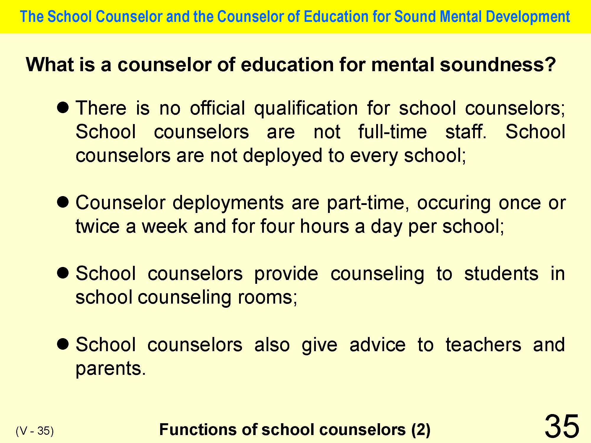 V Classroom Management & Guidance