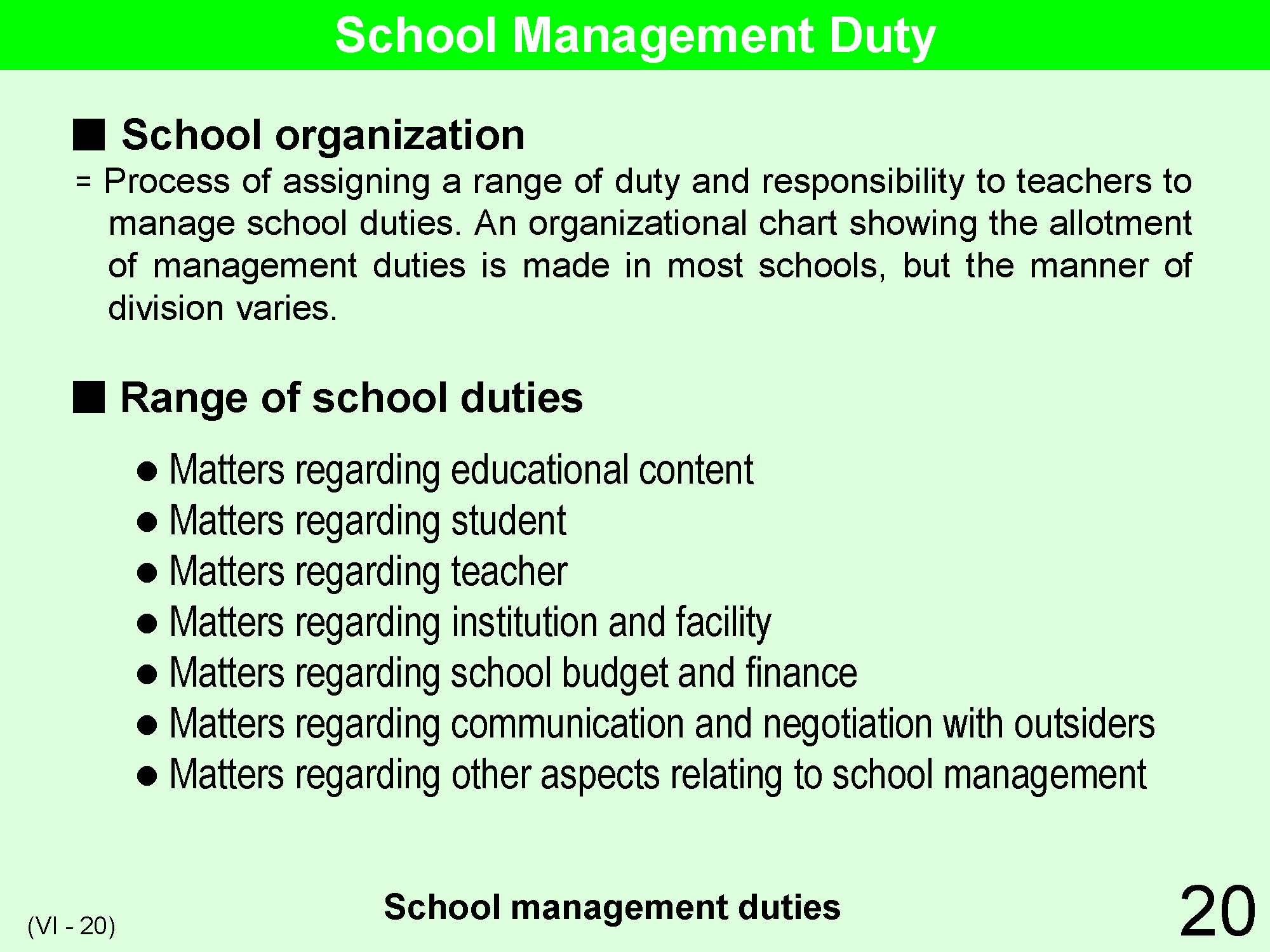 VI School Management