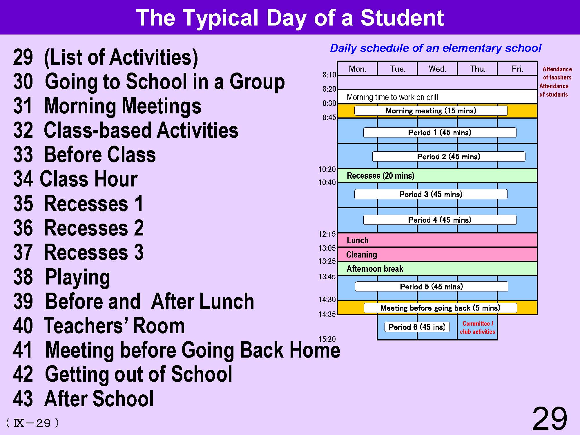 IX Japanese School Life and Culture