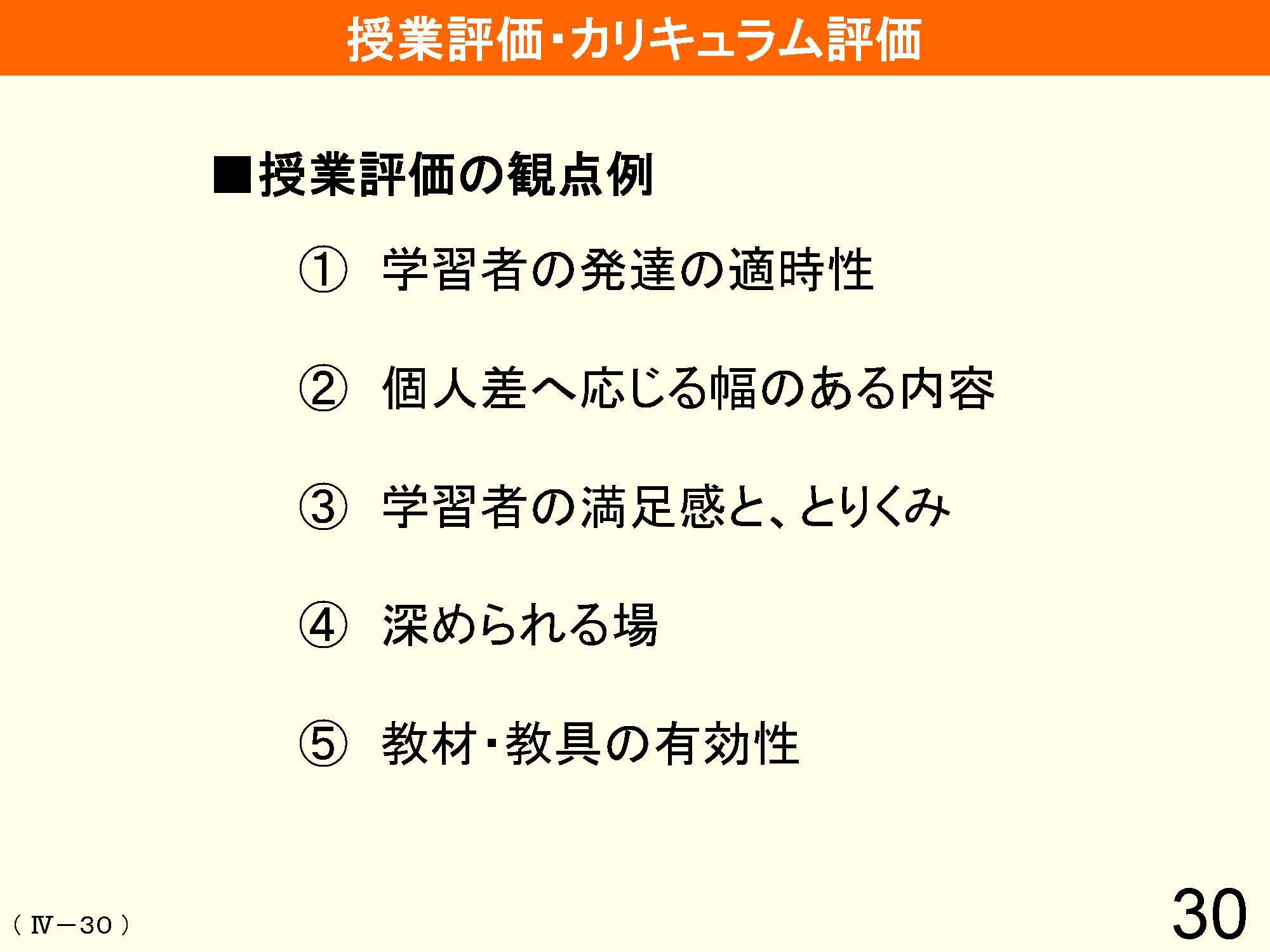 Ⅳ　教育課程の編成と実施