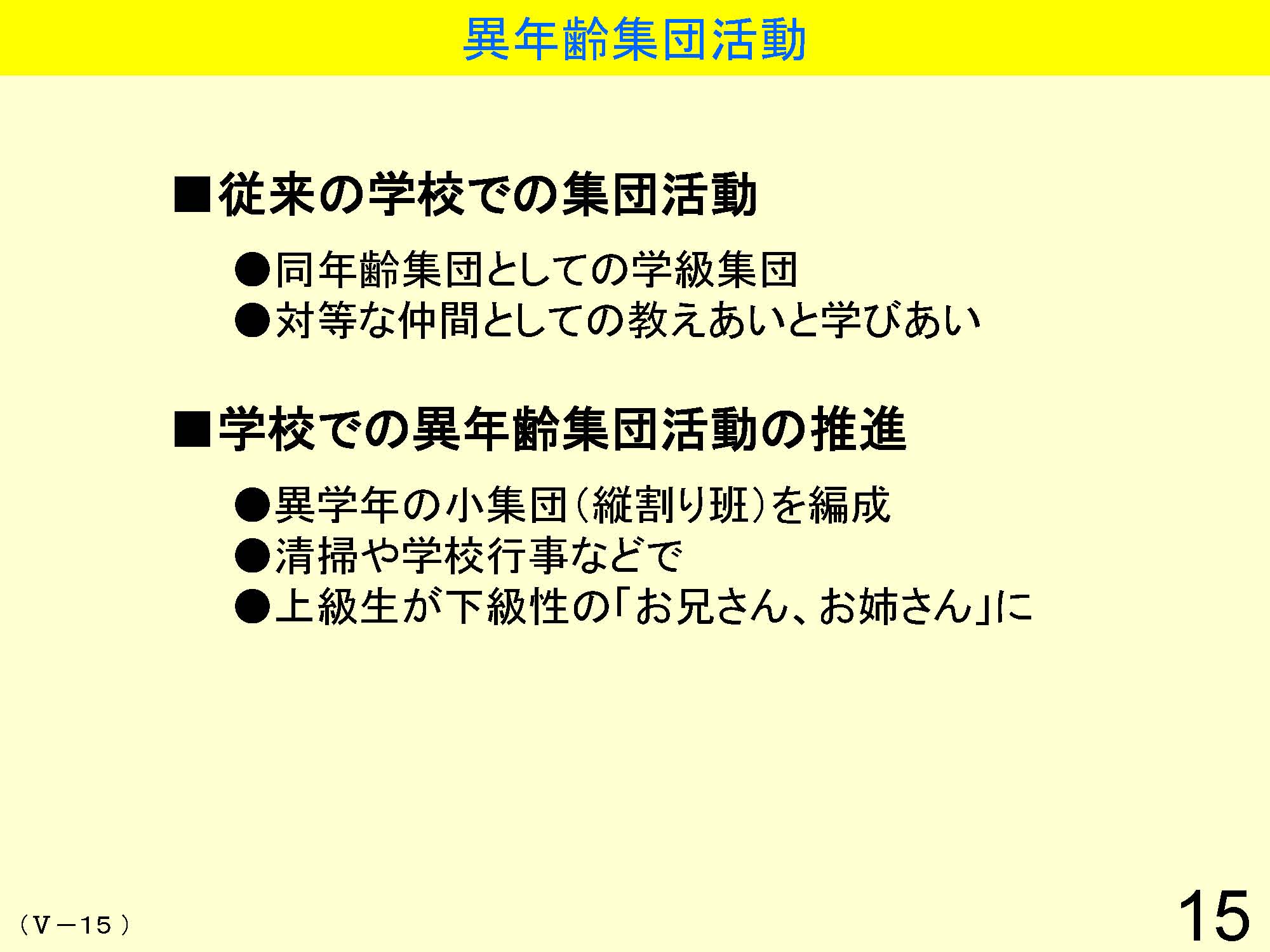 Ⅴ　学級経営・生徒指導