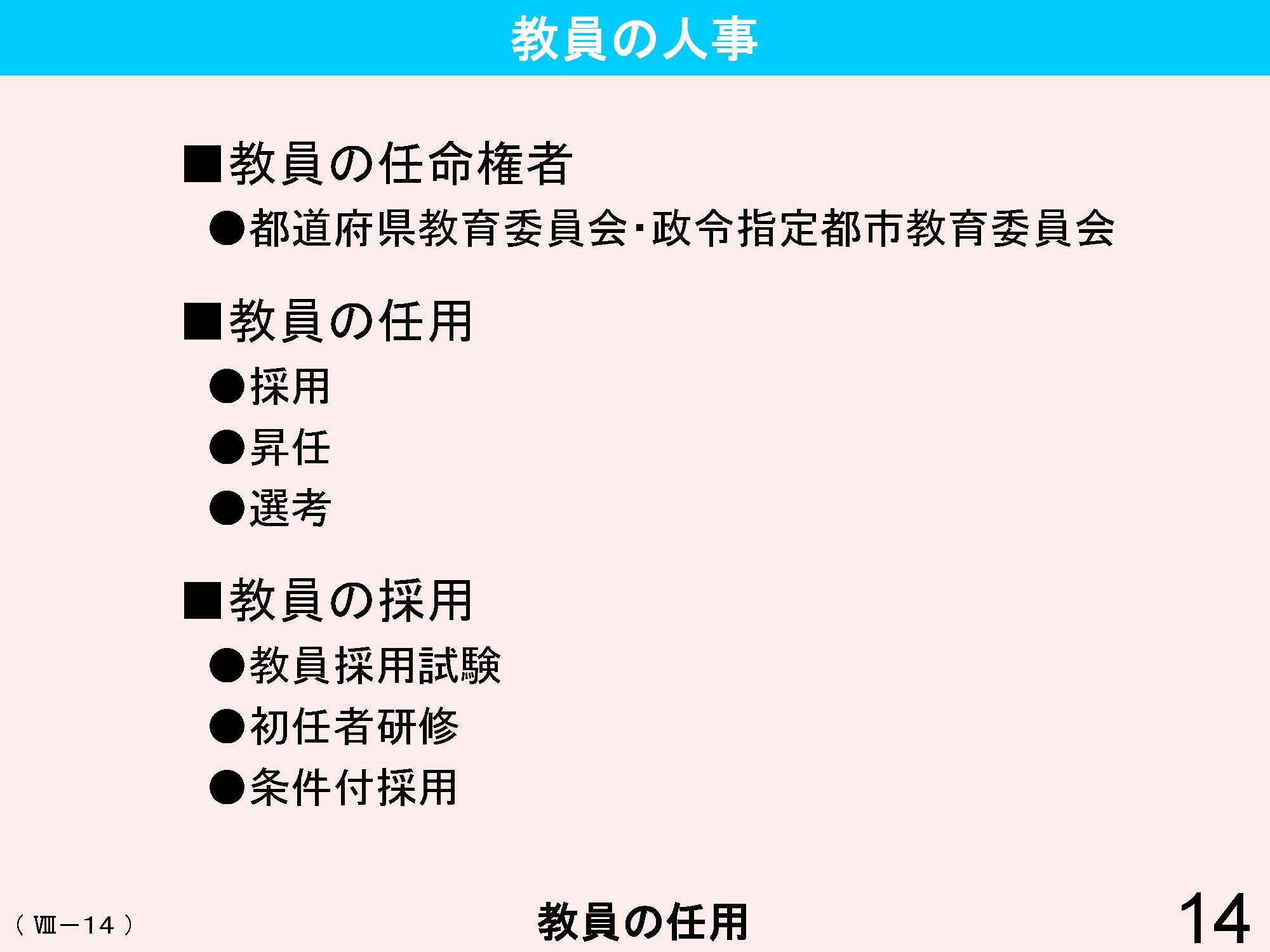 Ⅷ　教員資格・養成・任用・研修