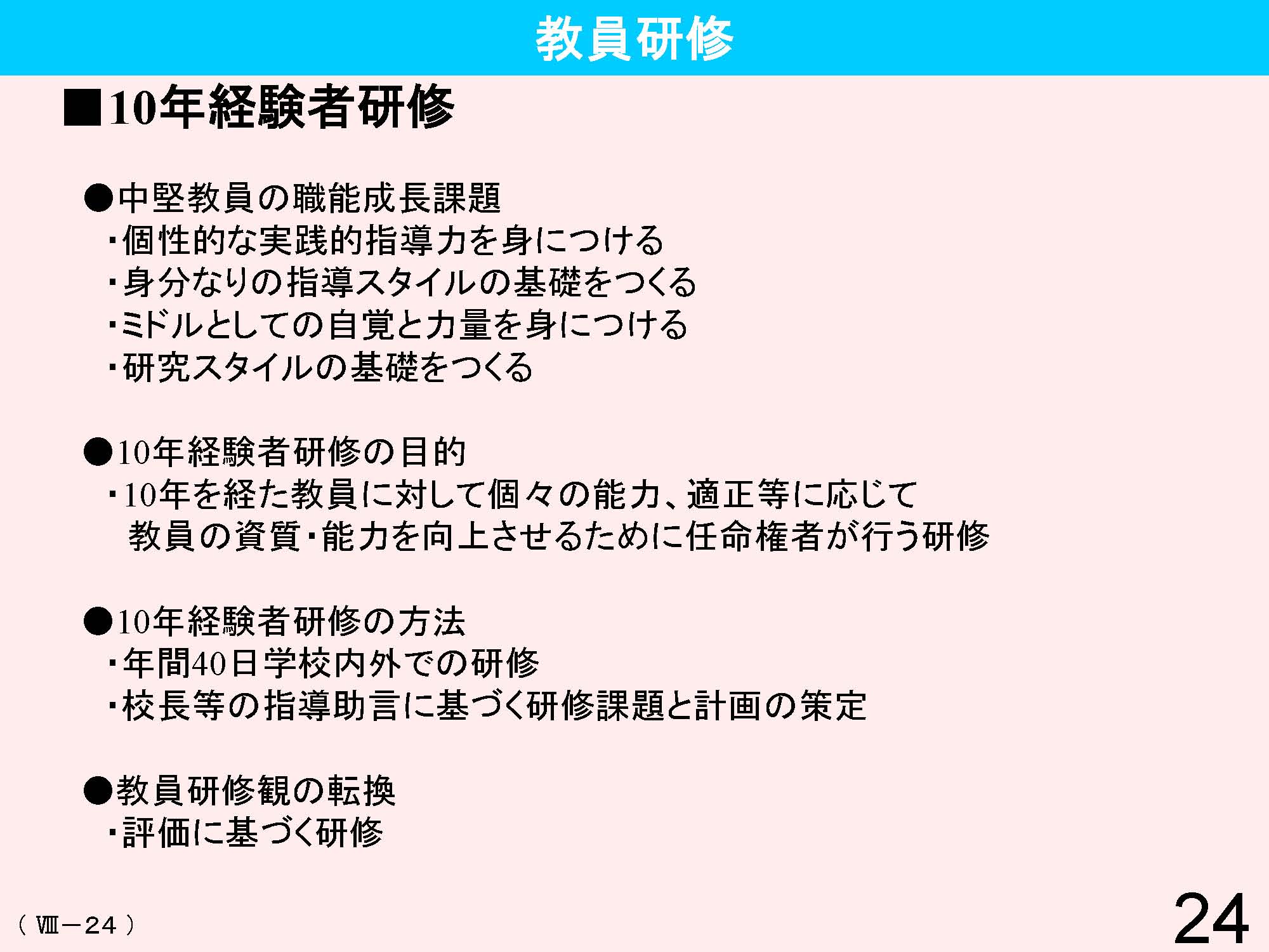 Ⅷ　教員資格・養成・任用・研修